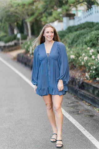Long Sleeve Breeze Ruffle Dress