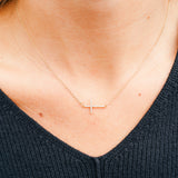 Sideways Cross Necklace