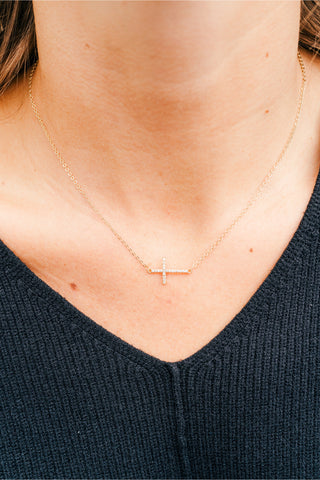 Sideways Cross Necklace