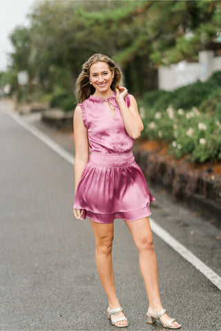 Sleeveless Cinch Waist Mini Dress