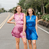 Sleeveless Cinch Waist Mini Dress