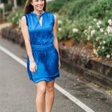 Sleeveless Cinch Waist Mini Dress