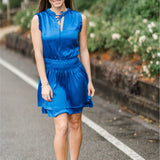 Sleeveless Cinch Waist Mini Dress