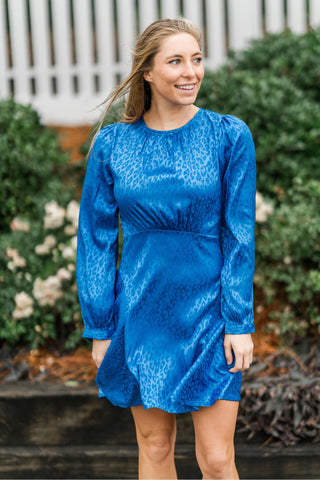 Long Sleeve Patterned Mini Dress