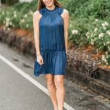 Sleeveless Ruffle Neck Mini Dress