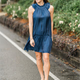 Sleeveless Ruffle Neck Mini Dress