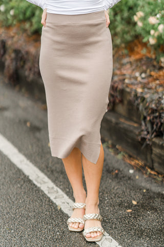 High-Waisted Midi Skirt