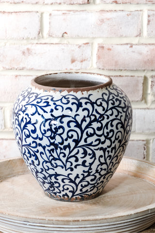 Blue Damask Vase