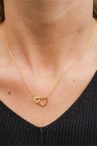 Double Heart Pendant Necklace