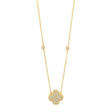 Pave Clover Pendant Necklace