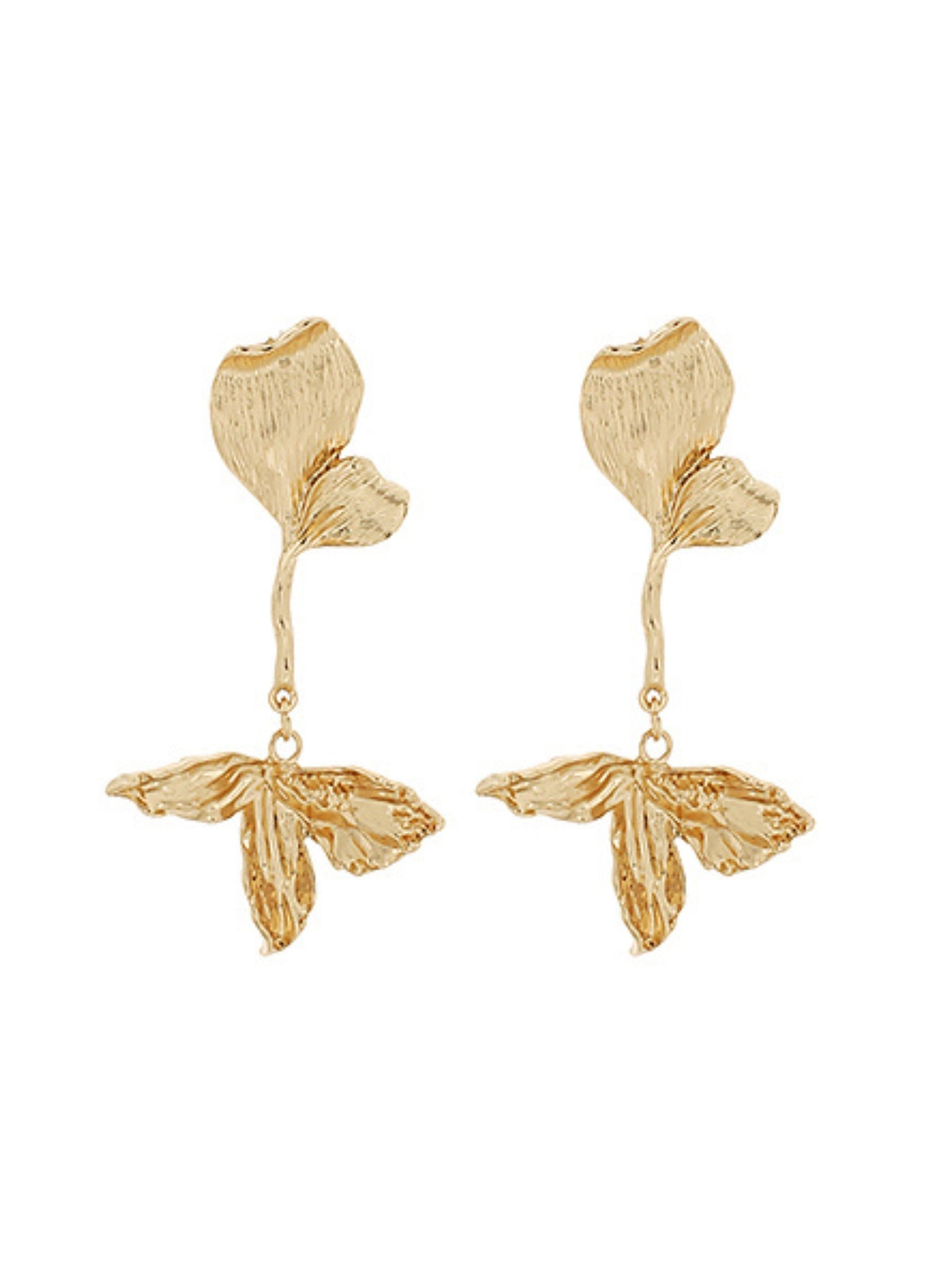 Textured Petal Drop Earrings
