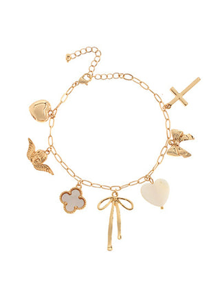 Heart & Clover Charm Bracelet