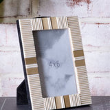 White Resin w/ Brass Frame