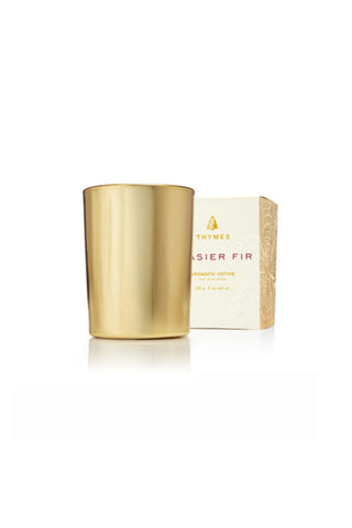 Frasier Fir Gilded Votive Candle,
