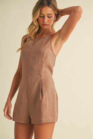 Sleeveless Square Neck Romper