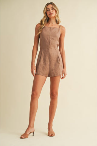 Sleeveless Square Neck Romper