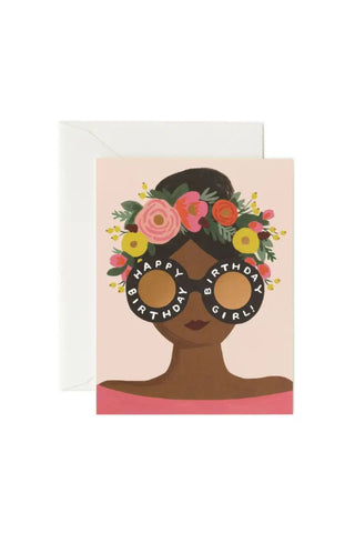 Flower Crown Birthday Girl Card