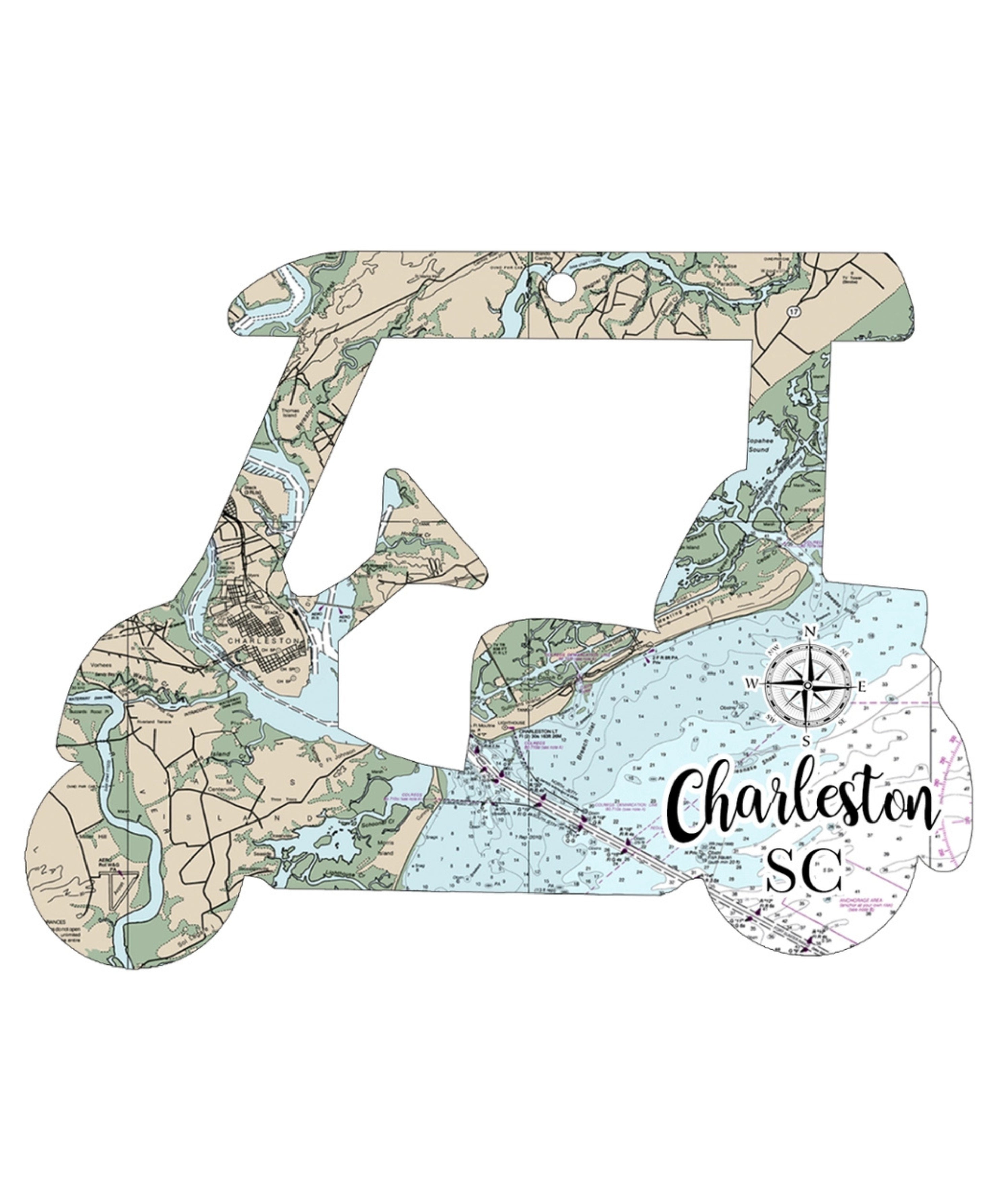 Golf Cart Map Ornament