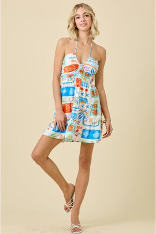 Paradise V-Halter Mini Dress