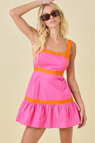 Contrast Babydoll Dress