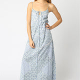 Button Front Tie Maxi Dress
