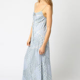 Button Front Tie Maxi Dress