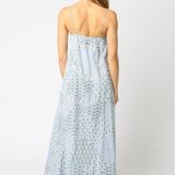 Button Front Tie Maxi Dress