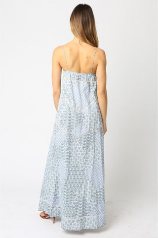 Button Front Tie Maxi Dress