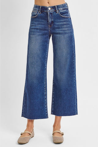 Mid Rise Crop Wide Jeans
