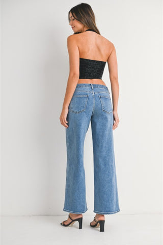 Low Rise Wide Leg Jeans