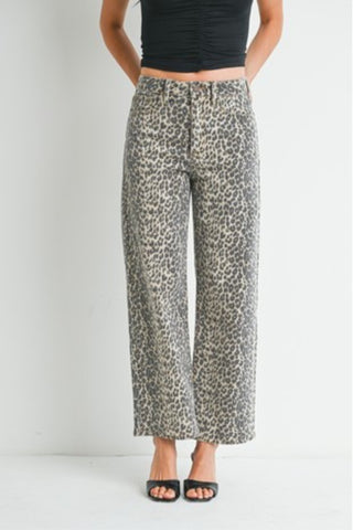 Vintage Leopard Barrel Jeans