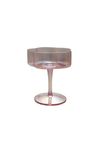 Pleated Flower Stemmed Glass
