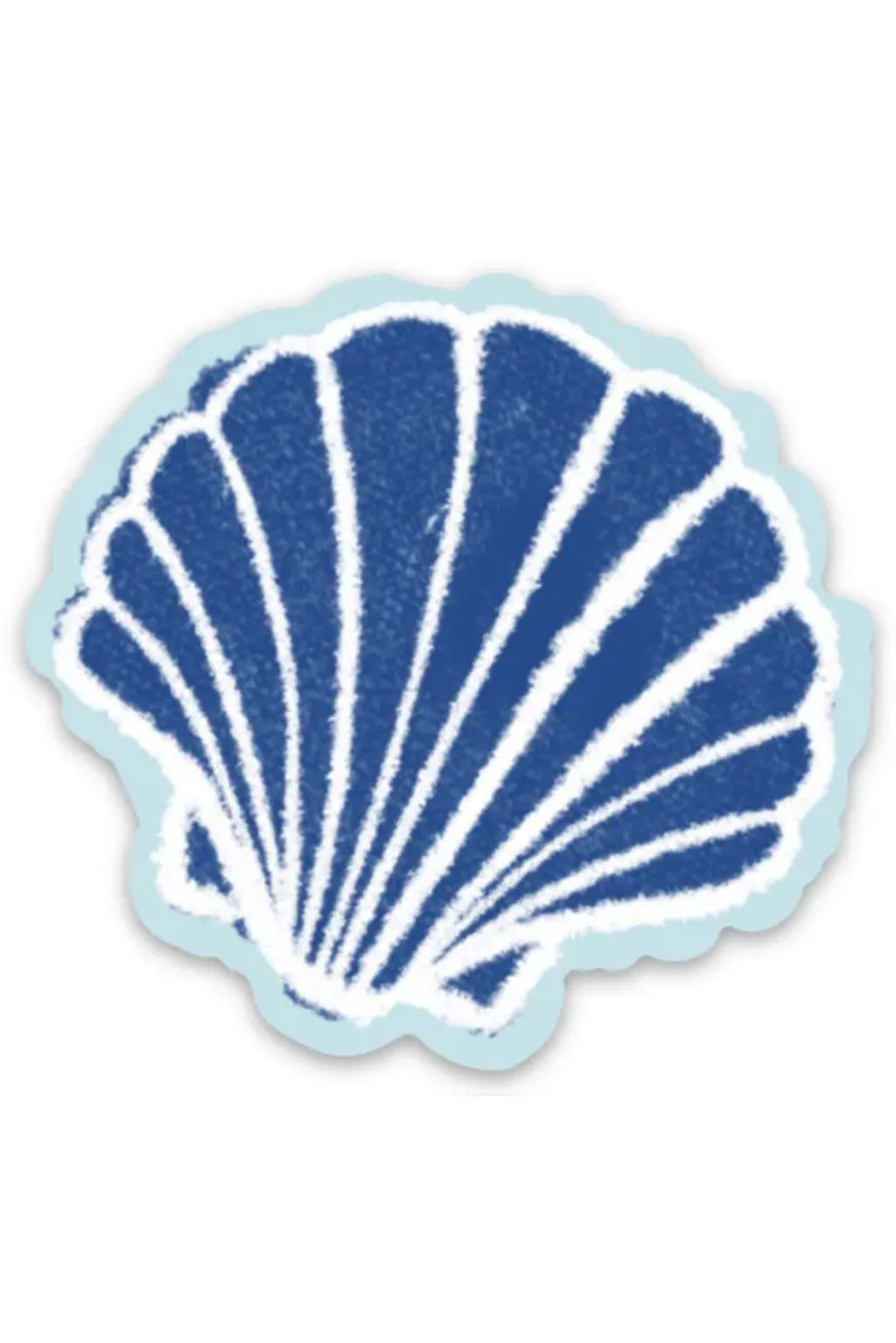 Clam Shell Sticker Blue Clam Shell Sticker – My Sister's Cottage