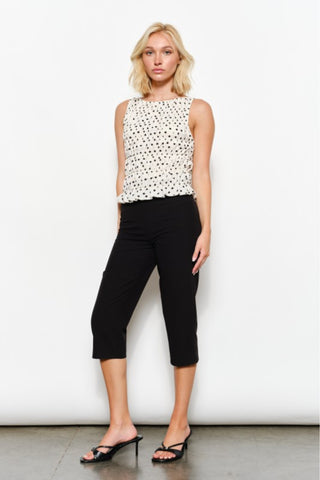 Smocked Ruffled Sleeveless Top