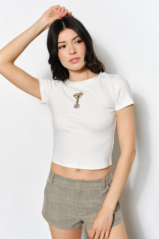 Martini Beaded Baby Tee