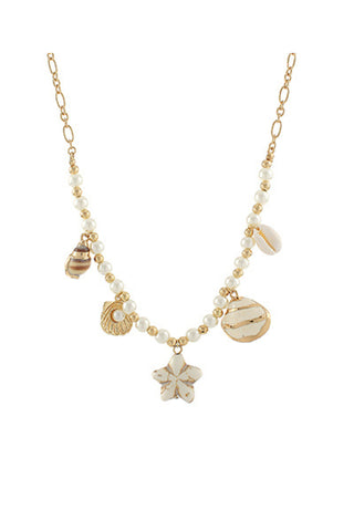 Sealife & Pearl Charm Necklace