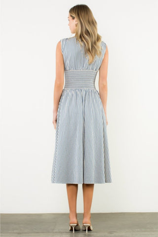 Front Zip Striped Dress