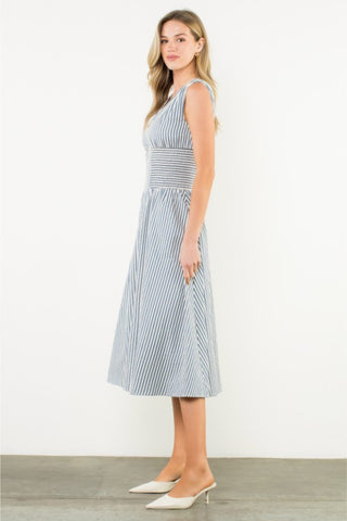 Front Zip Striped Dress