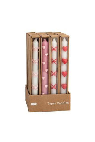 Bow Heart Taper Candles