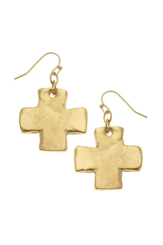Gold Cross Earrings