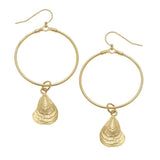 Susan Shaw | 24k Gold | Oyster Shell Earrings