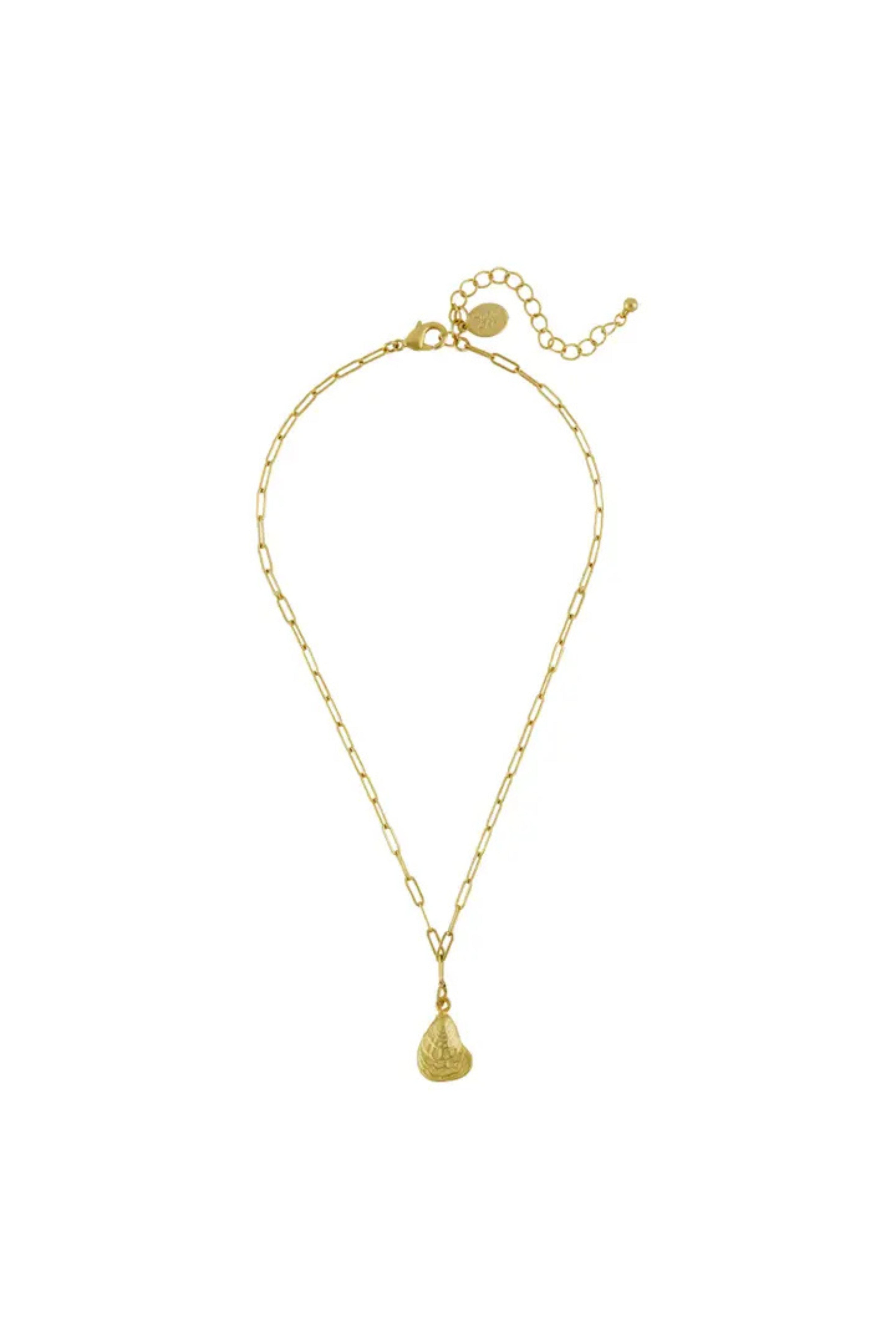 Susan Shaw | 24k Gold | Oyster Paperclip Necklace