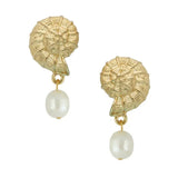 Susan Shaw | 24k Gold | Shell Pearl Earrings