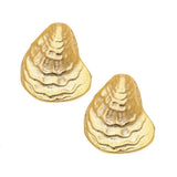 Susan Shaw | 24k Gold | Oyster Stud Earrings