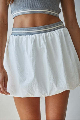 Stripe Waist Bubble Skirt