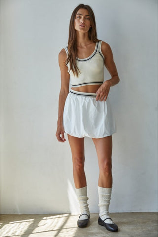 Stripe Waist Bubble Skirt