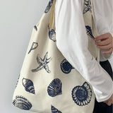 Starfish Shell Canvas Tote Bag