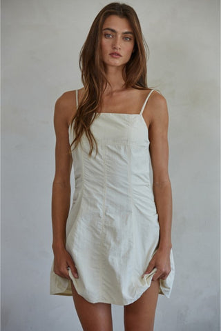 Seamed Square Neck Mini Dress