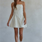 Seamed Square Neck Mini Dress