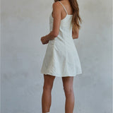 Seamed Square Neck Mini Dress